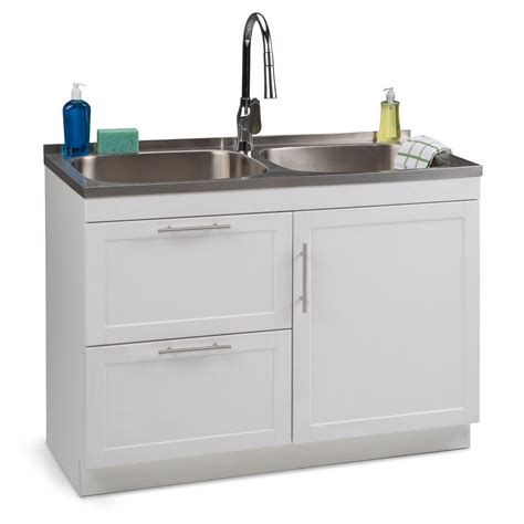 laundry room stainless steel utility sink with cabinet|stainless steel laundry sink 16x21.